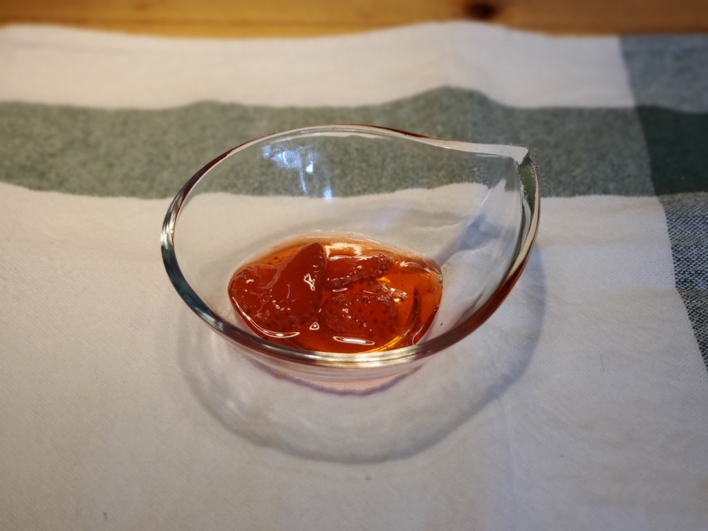 完成！　苺の第一号！